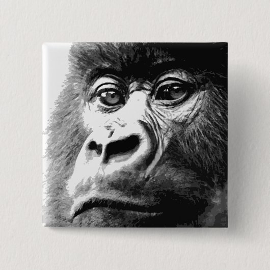 Gorilla Vierkante Button 5,1 Cm (Voorkant)