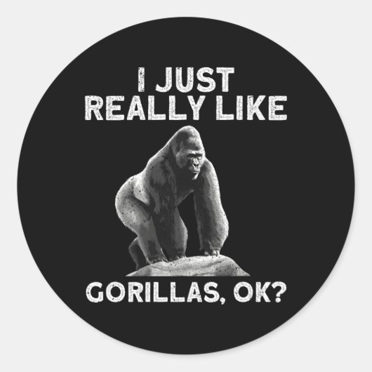 Gorilla voor primaat gorilla ronde sticker (Voorkant)