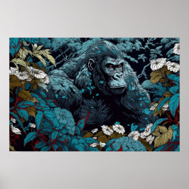 Gorilla Wall Poster, Kunstillustratie Poster