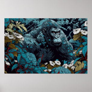 Gorilla Wall Poster, Kunstillustratie Poster