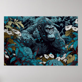 Gorilla Wall Poster, Kunstillustratie Poster