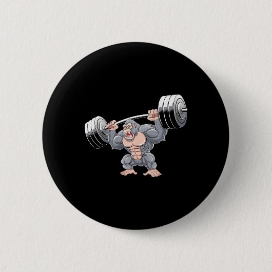 Gorilla Weightlifting Fitness Gym Training Bodybui Ronde Button 5,7 Cm (Voorkant)