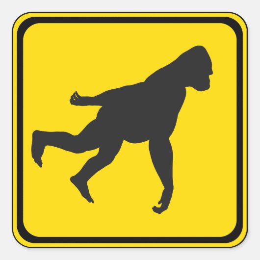 Gorilla Xing. Vierkante Sticker (Voorkant)
