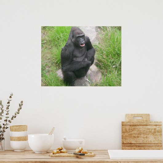 gorillas 007 canvas poster (Keuken)