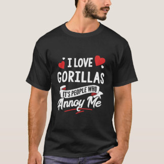 Gorillas Design Gift - Ik hou van gorilla's! T-shirt