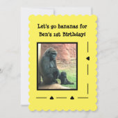 Gorillas Go Bananas Invitation Anniversaire (Devant)