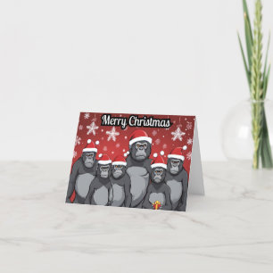 Gorilla's Kerstfeest Feestdagen Kaart
