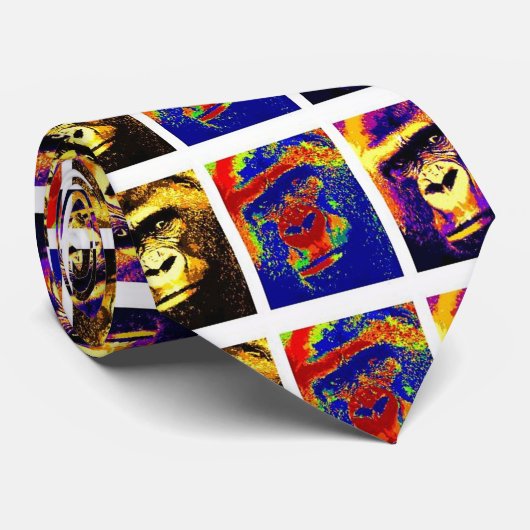 Gorillas Pop Art Cravate (Roulé)