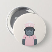 gorillaverpleegster ronde button 7,6 cm (Voorkant /achterkant)