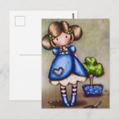 Gorjuss Girl Gardener Post Card  Briefkaart (Voorkant / Achterkant)