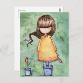 Gorjuss Girl in het Briefkaart Bloom  (Voorkant / Achterkant)