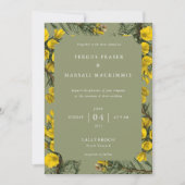 Gorse Botanical Pattern Invitation (Devant)
