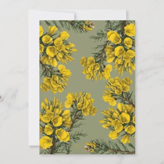 Gorse Botanical Pattern Invitation (Dos)