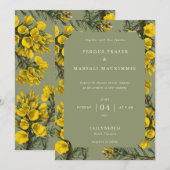 Gorse Botanical Pattern Invitation (Devant / Derrière)