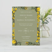 Gorse botanisch patroon uitnodiging (Staand voorkant)