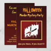 Gory Halloween Meurtre Mystère Fête Invitation (Devant / Derrière)