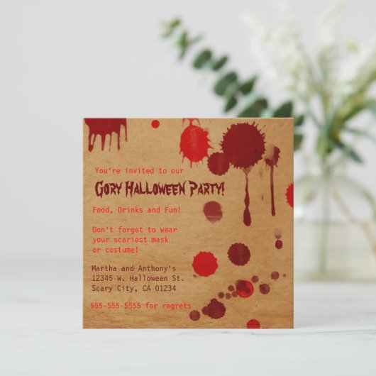 Gory Halloween Party Bash Invitation (Debout devant)