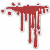 Gory Red Druppelend Bloed Sticker (Voorkant)