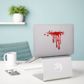 Gory Red Druppelend Bloed Sticker (Laptop op bureau)