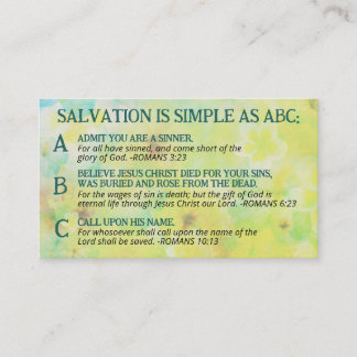 Gospel ABC Salvation Christian Evangelism KJV Visitekaartje