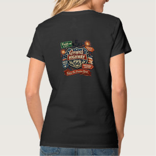 Gospel Highway 66 Christelijk Patriottisch Ontwerp T-shirt