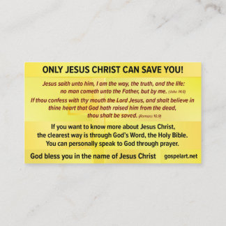 Gospel Tract- English KJV Business Card Visitekaartje
