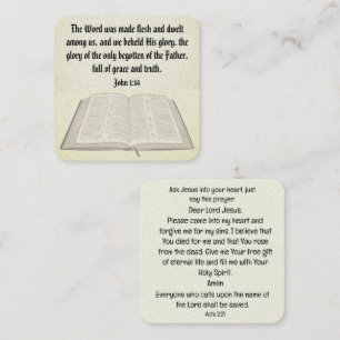 Gospel Tract Kaart Vierkante Visitekaartje