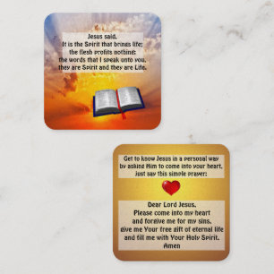 Gospel Tract Kaart Vierkante Visitekaartje