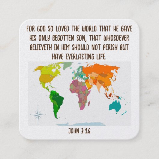 Gospel Tract Kaart Vierkante Visitekaartje (Voorkant)