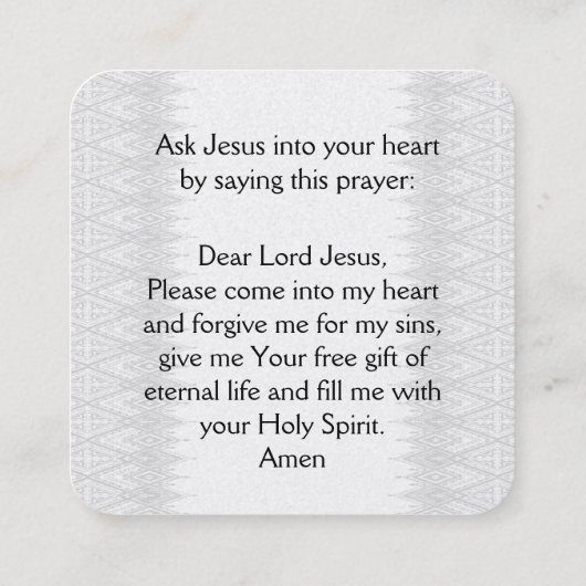 Gospel Tract Kaart Vierkante Visitekaartje (Achterkant)