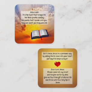 Gospel Tract Kaart Vierkante Visitekaartje