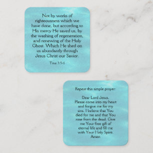 Gospel Tract Kaart Vierkante Visitekaartje