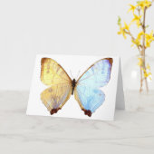 Gossamer Blue Butterfly Wings Note Carte d'anniver (Fleur jaune)