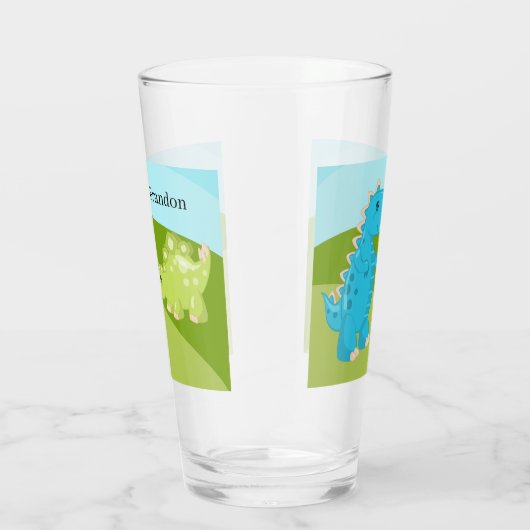 gosses mignons dinosaure ajouter nom Verre (Droite)