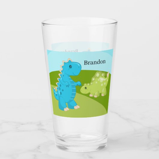 gosses mignons dinosaure ajouter nom Verre (Devant)