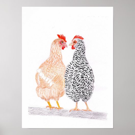 Gossiping Hens Poster (Voorkant)
