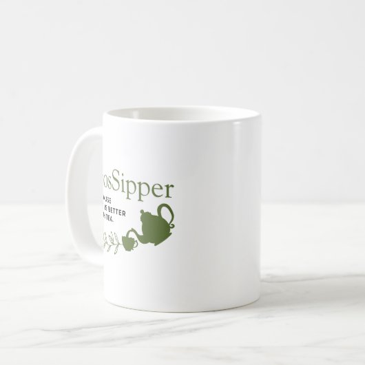 GosSipper Mug – Funny Tea Lover Mug (Devant gauche)