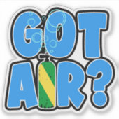 Got Air? Nitrox Scuba Flag on tank sticker (Devant)
