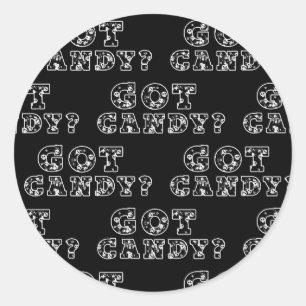 Got Candy? Zwarte en Witte Schedels Halloween Ronde Sticker