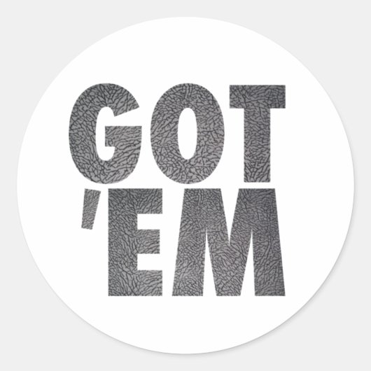 GOT EM ELEPHANT CEMENT RONDE STICKER (Voorkant)