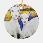 Got Goat #3: Frisky Kinder porselein ornament (Voorkant)