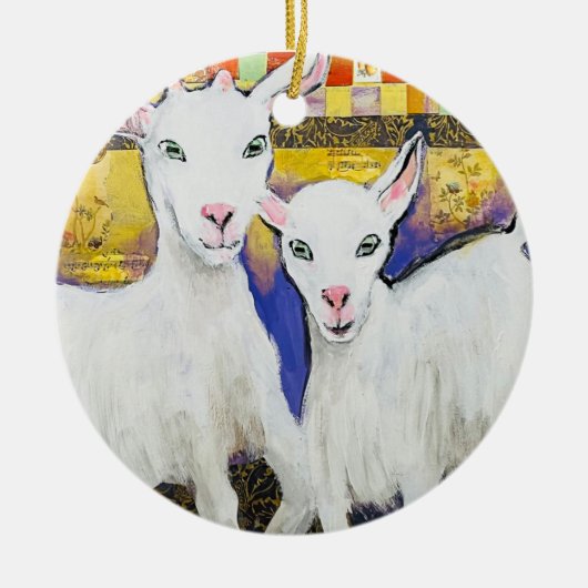 Got Goat #3: Frisky Kinder porselein ornament (Voorkant)