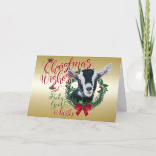 GOT kerstwijn Baby Alpiene Goat Kisses Feestdagen Kaart
