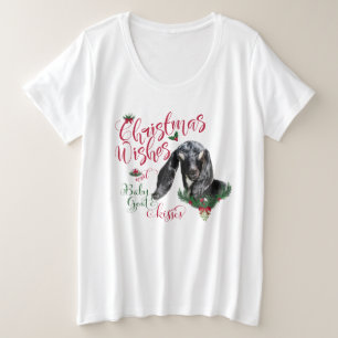 GOT kerstwijn Baby geit Kisses Nubian Grote Maat T-shirt