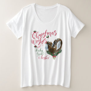 GOT kerstwijn Baby geit Kisses Nubians Grote Maat T-shirt