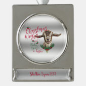GOT | kerstwijn Baby geit Kisses Togg Verzilverd Banner Ornament (Voorkant)