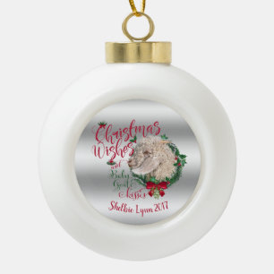 GOT kerstwijn Baby Goat Kisses Angora Keramische Bal Ornament
