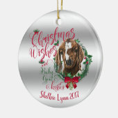 GOT | kerstwijn Baby Goat Kisses Boer Keramisch Ornament (Links)