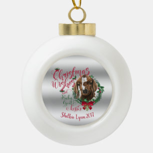 GOT kerstwijn Baby Goat Kisses Boer Keramische Bal Ornament
