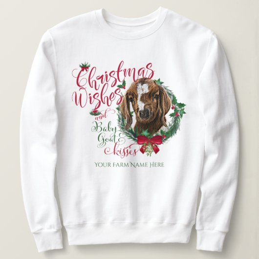 GOT | kerstwijn Baby Goat Kisses Boer Trui (Design voorkant)
